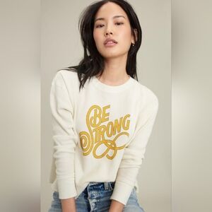 Anthropologie Novia Jonatan Be Strong Thermal Graphic Top, VGUC, Size M